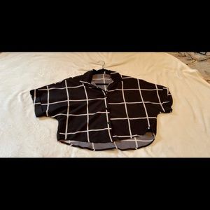Boxy button down crop top